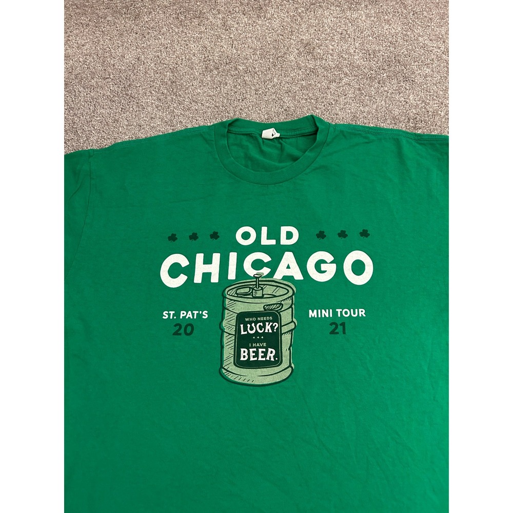 Next Level Old Chicago T-Shirt Mens XXL Green Excellent St Patricks Day Beer Tee